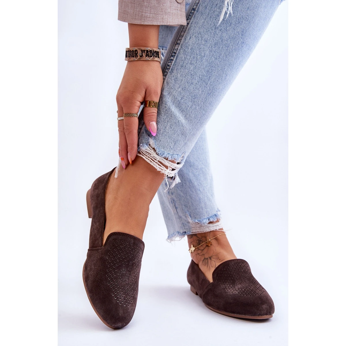 S.Barski Mocassins Confortables Daim Marron Giovana Brun – Image 2