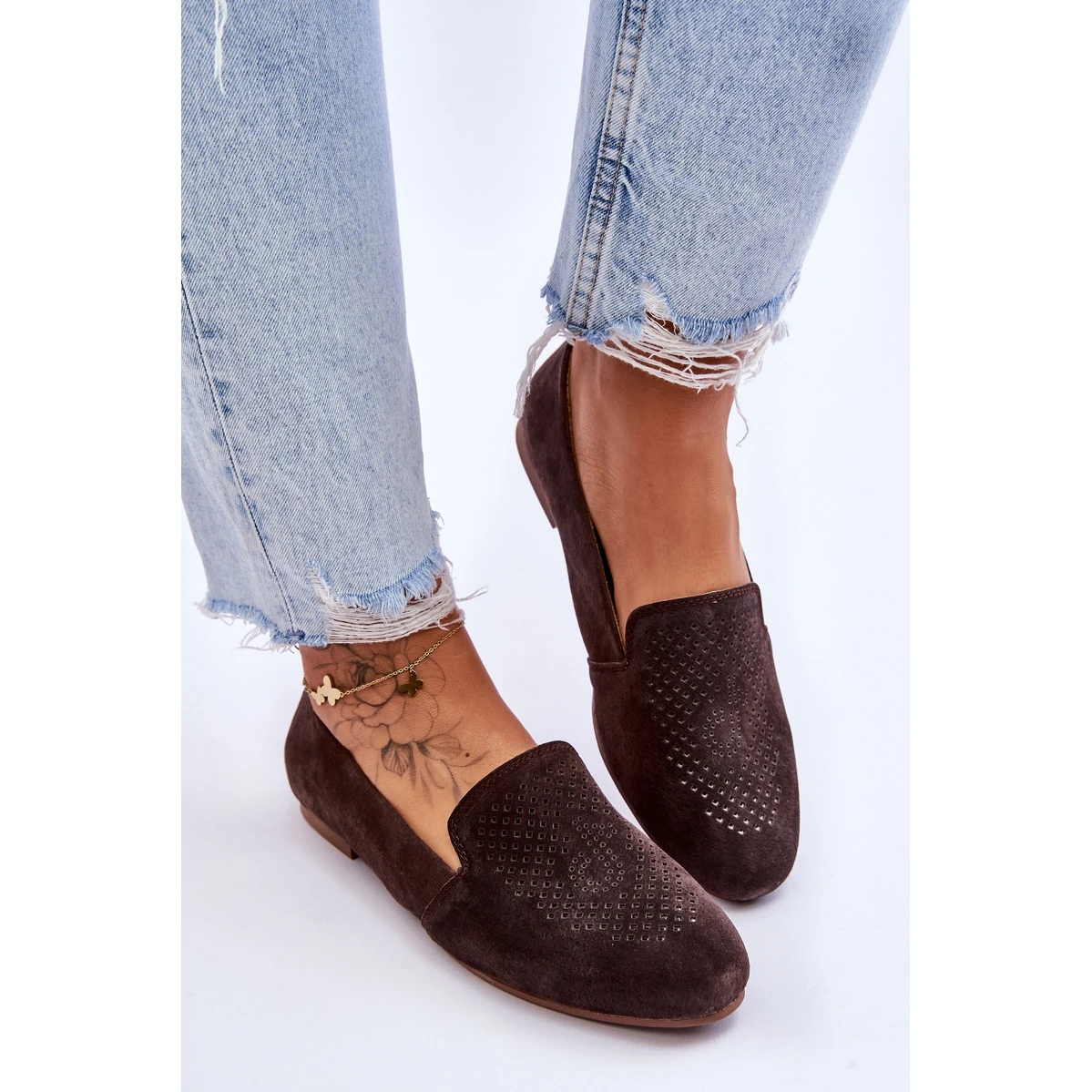 S.Barski Mocassins Confortables Daim Marron Giovana Brun – Image 4