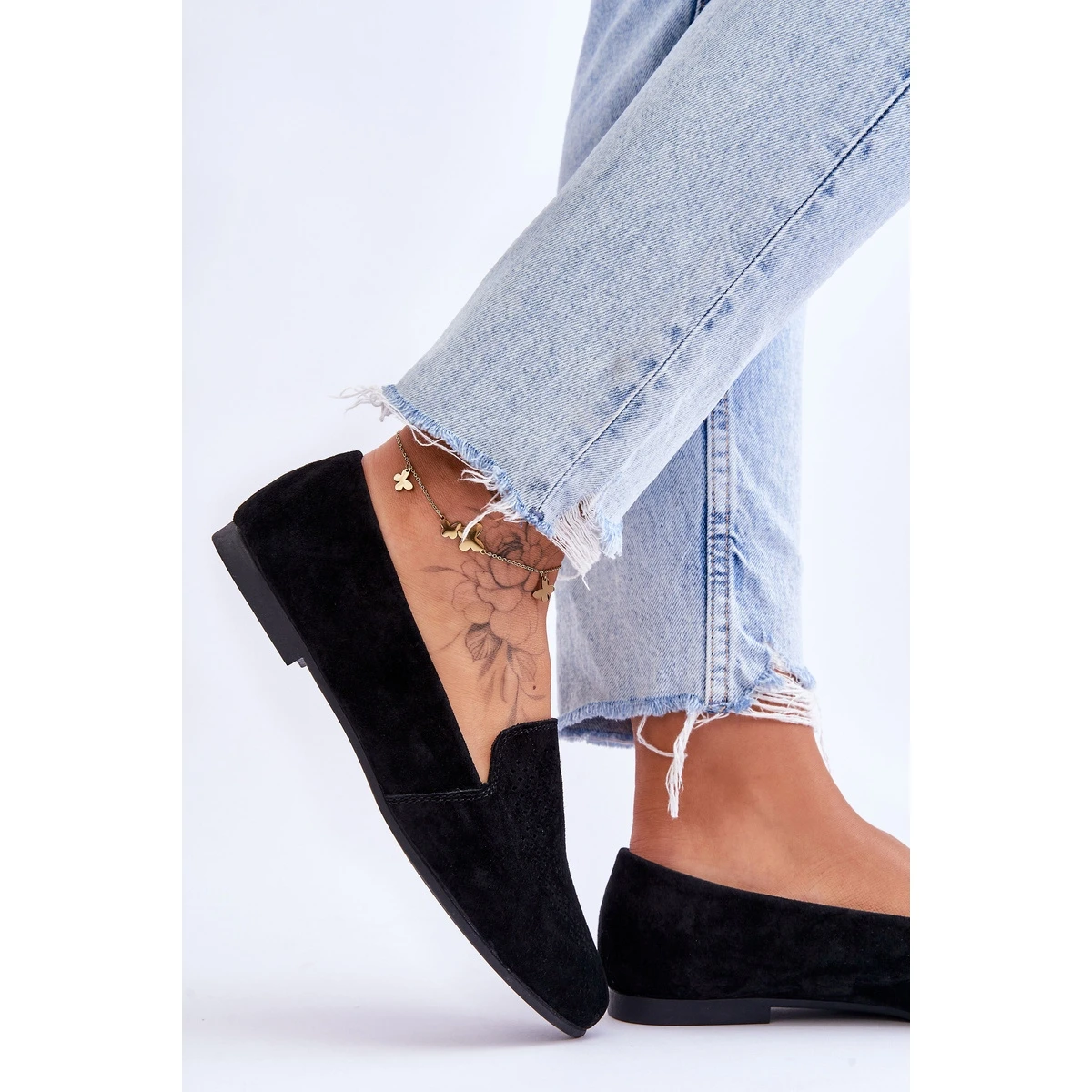 S.Barski Mocassins Confortables Daim Noir Giovana Le Noir – Image 4