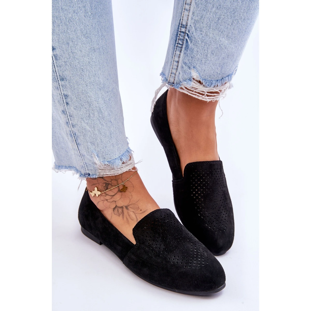 S.Barski Mocassins Confortables Daim Noir Giovana Le Noir – Image 5