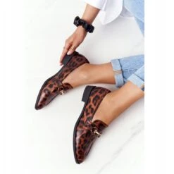 S.Barski Mocassins élégants Pour Femmes S. Barski Leopard Brun