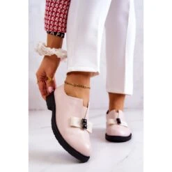 S.Barski Richelieus Pour Femmes à Enfiler Avec Décoration Janelle Beige Rose