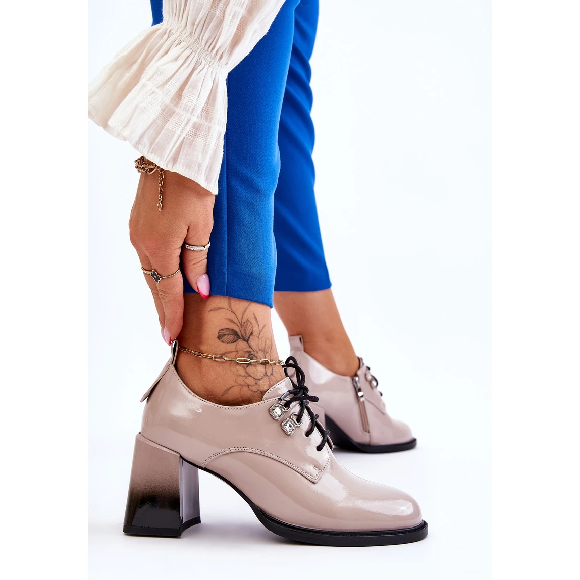 S.Barski Talons Hauts Beige Clair à La Mode Darren – Image 3