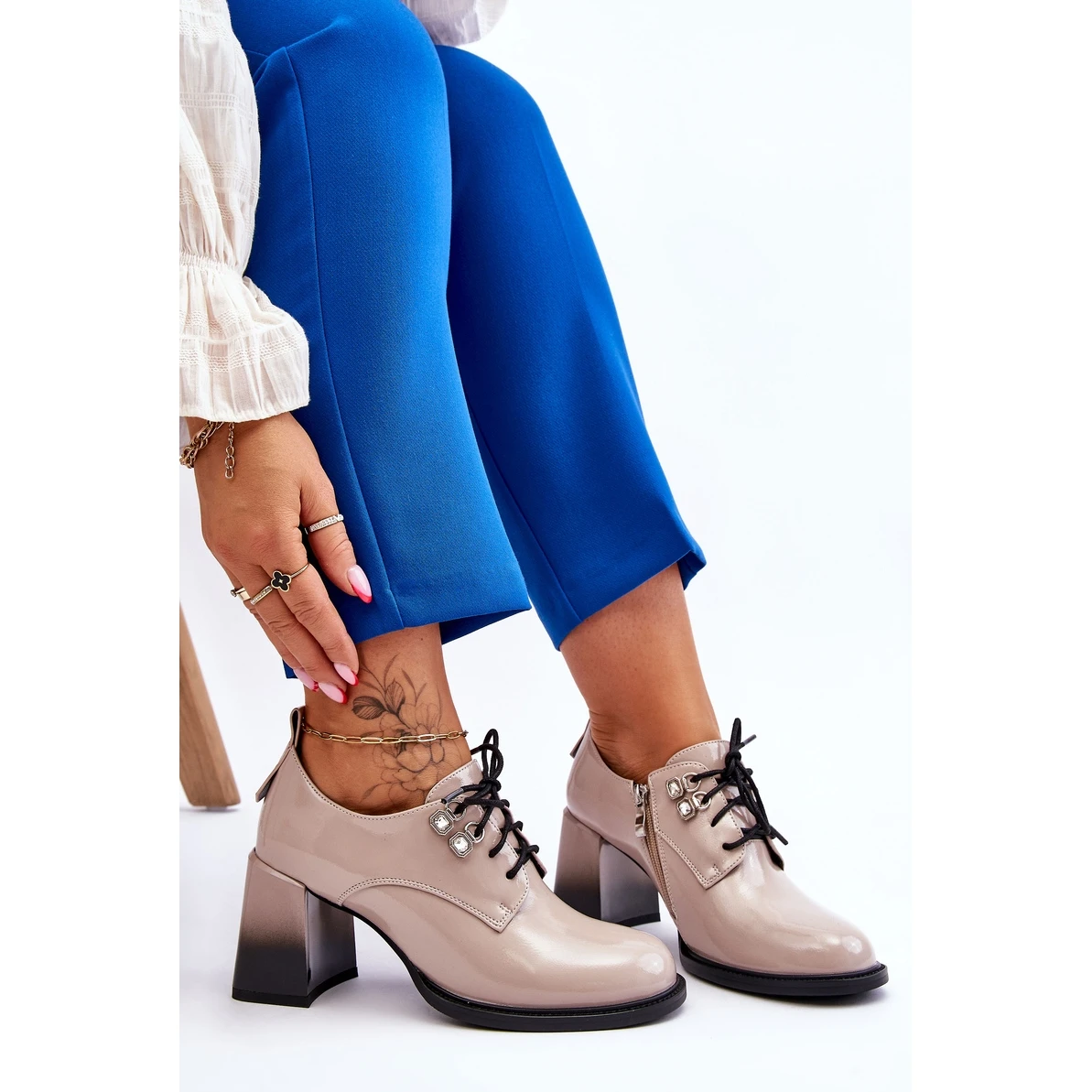 S.Barski Talons Hauts Beige Clair à La Mode Darren – Image 7