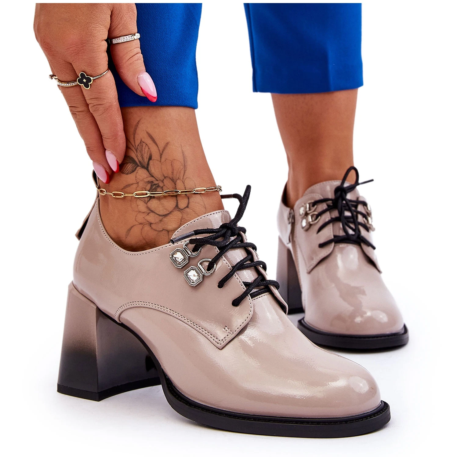 S.Barski Talons Hauts Beige Clair à La Mode Darren – Image 8