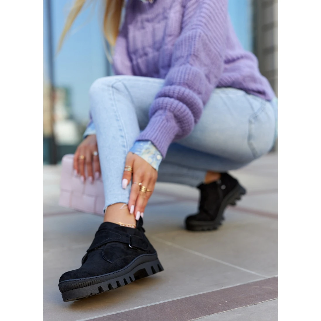 S.Barski Trappers Remgate En Daim Noir Avec Fermeture éclair Le Noir