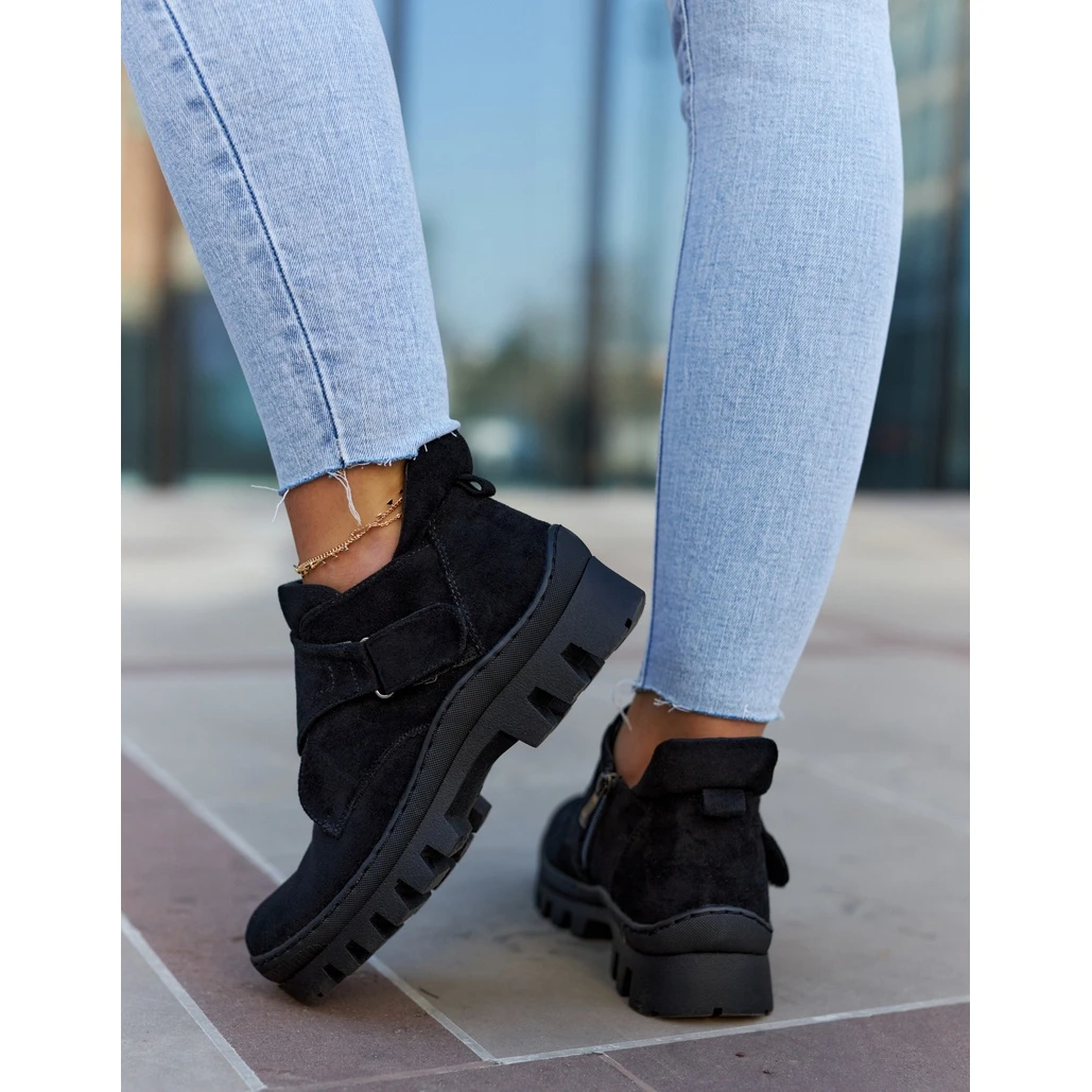 S.Barski Trappers Remgate En Daim Noir Avec Fermeture éclair Le Noir – Image 4