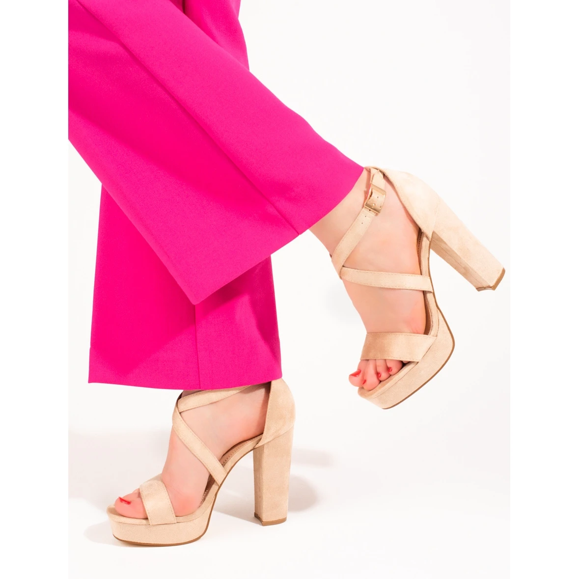 Sandales à Talons Hauts Beiges Shelovet – Image 2