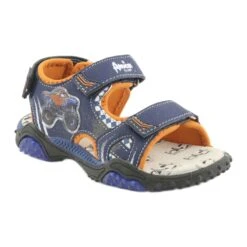 Sandales Monster Truck American Club HL18 Bleu Marine Orange