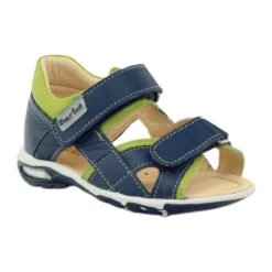 Sandales Velcro Bartuś 137 Bleu Marine Vert