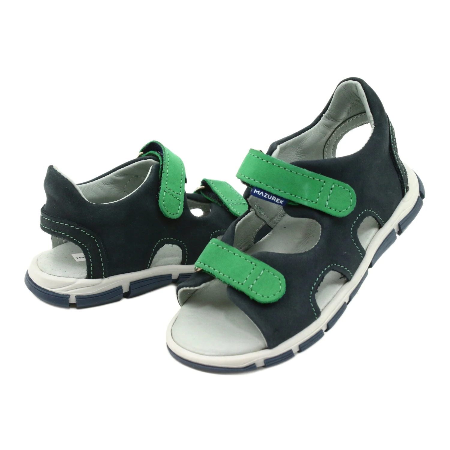 Sandales Velcro Mazurek 314 Bleu Marine Vert – Image 3