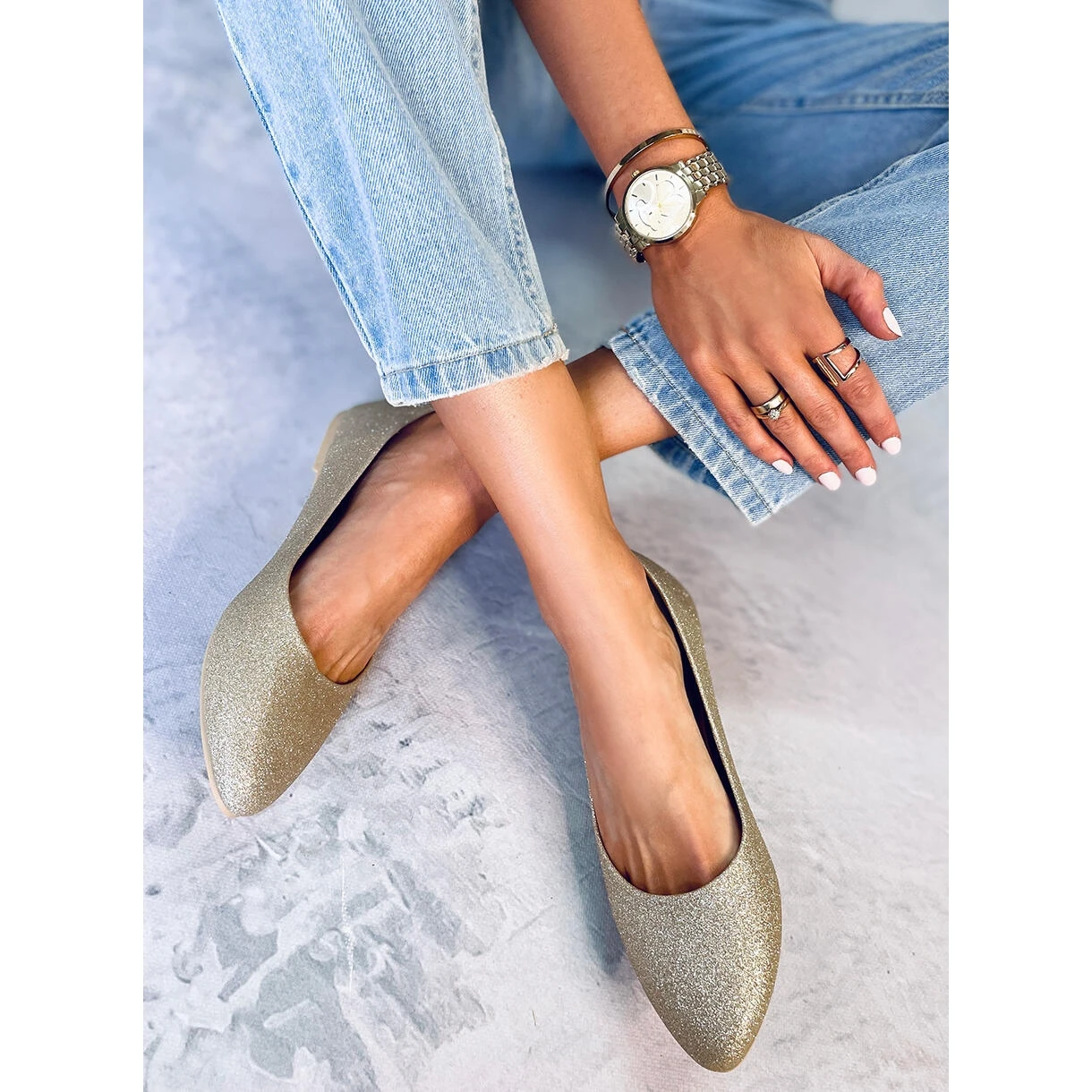 Seastar Ballerines Ă Paillettes Chiesa Gold D'or â Image 3
