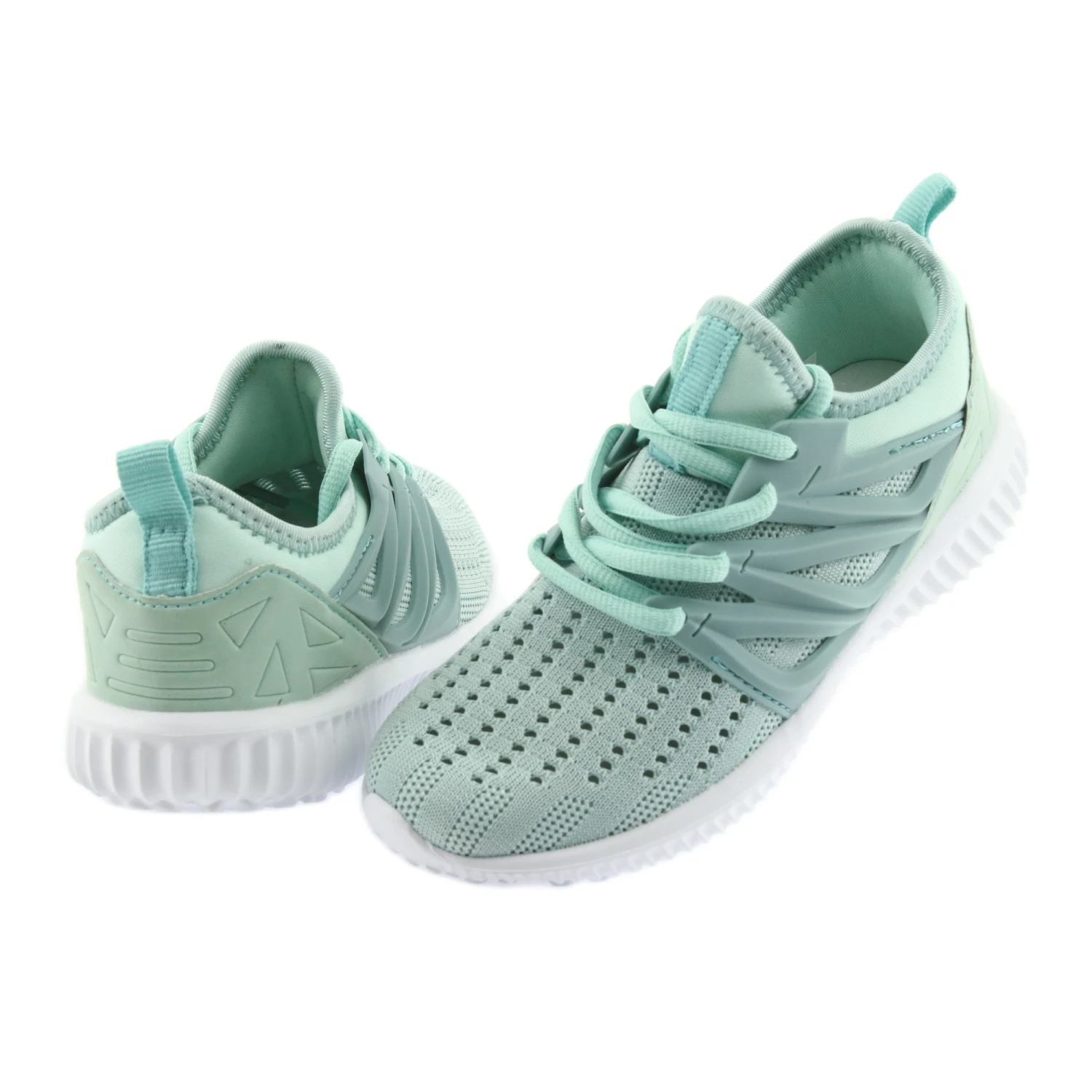 Semelle Intérieure En Cuir Bartek 58114 Chaussures De Sport Menthe Blanche Vert – Image 4