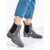 SHELOVET Bottes De Pluie Courtes Brillantes Gris