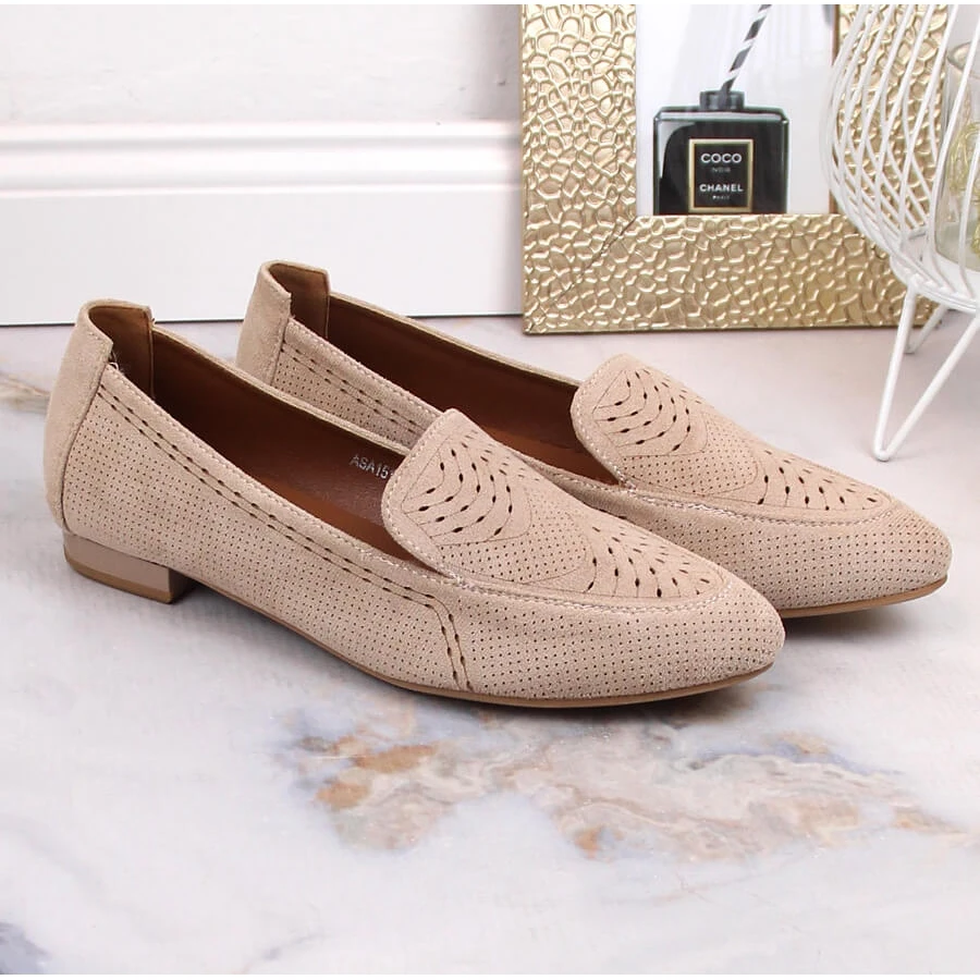 Slip-on Confortables En Cuir Suédé Beige S.Barski LR29515 – Image 10