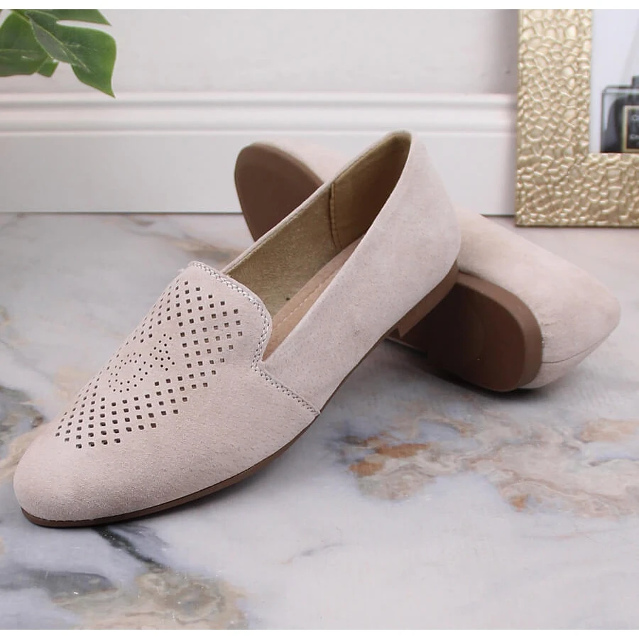 Slip-on Confortables En Cuir Suédé Beige S.Barski LR29515 – Image 4
