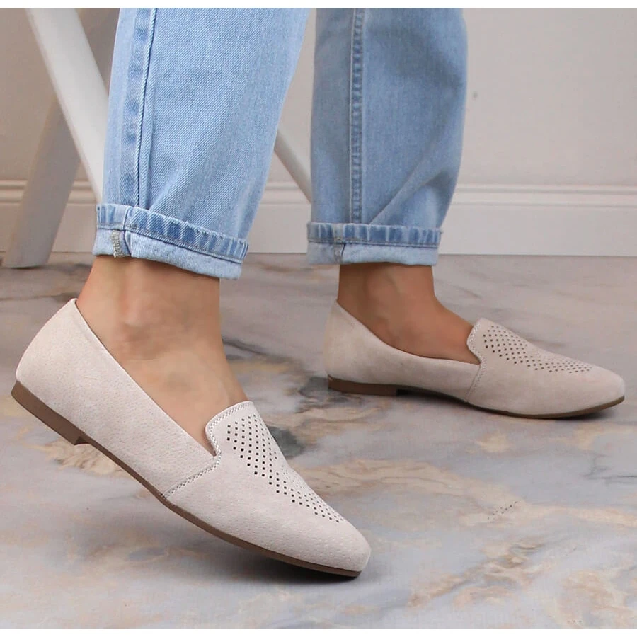 Slip-on Confortables En Cuir Suédé Beige S.Barski LR29515 – Image 7