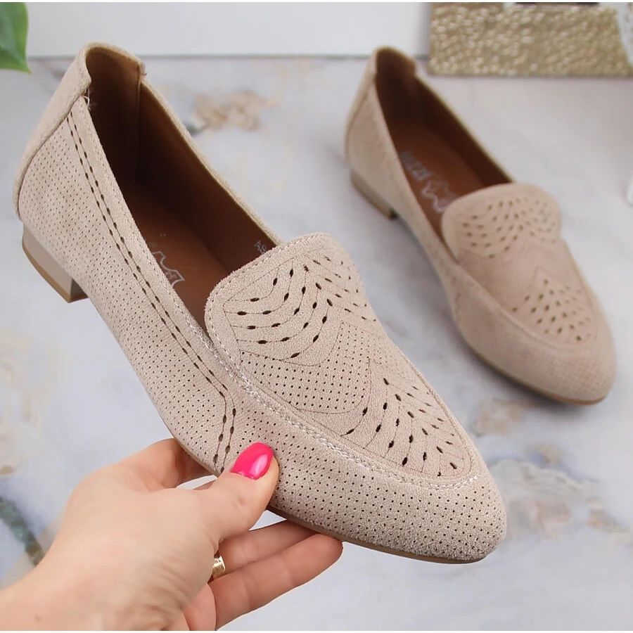 Slip-on Confortables En Cuir Suédé Beige S.Barski LR29515 – Image 9