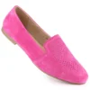 Slip-on Confortables En Cuir Suédé Fuchsia S.Barski LR29515 Rose