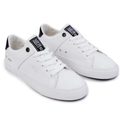 Sneakers Homme Cuir Big Star JJ174105 Blanc Et Noir Blanche