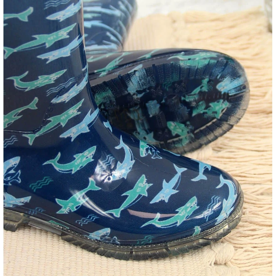 T.Sokolski Galoches Garçon Avec Requins Bleu Marine Par T. Sokolski – Image 3