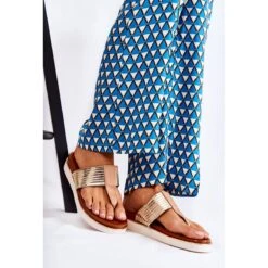 Tongs Pour Femmes Sur La Plate-forme Morissa Beige-dorée Brun D'or