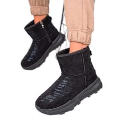 TRENDI Chaud Mukluki Sur La Plate-forme Le Noir