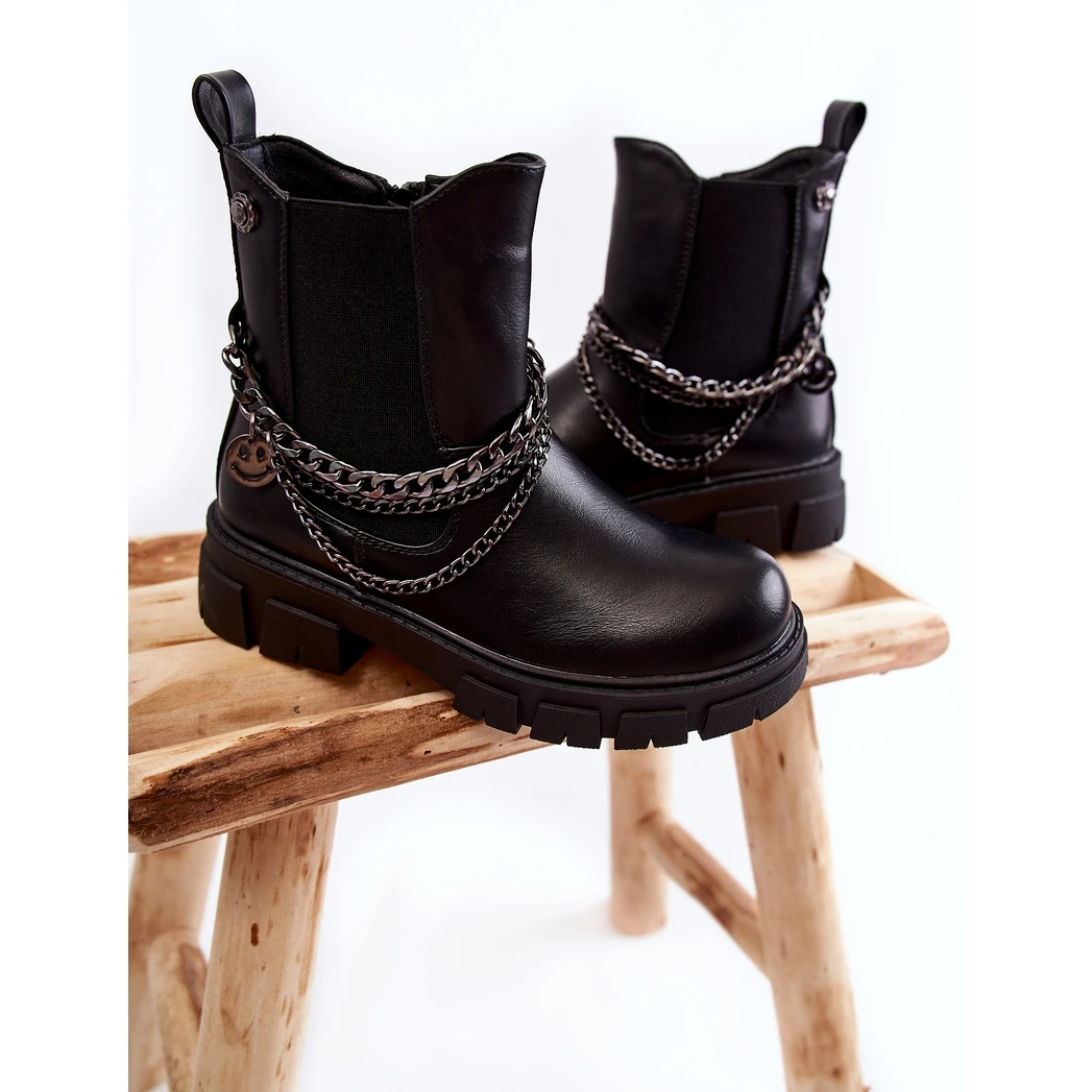 Vinceza Bottes En Cuir Isolées Pour Enfants Noir Lise Le Noir – Image 4
