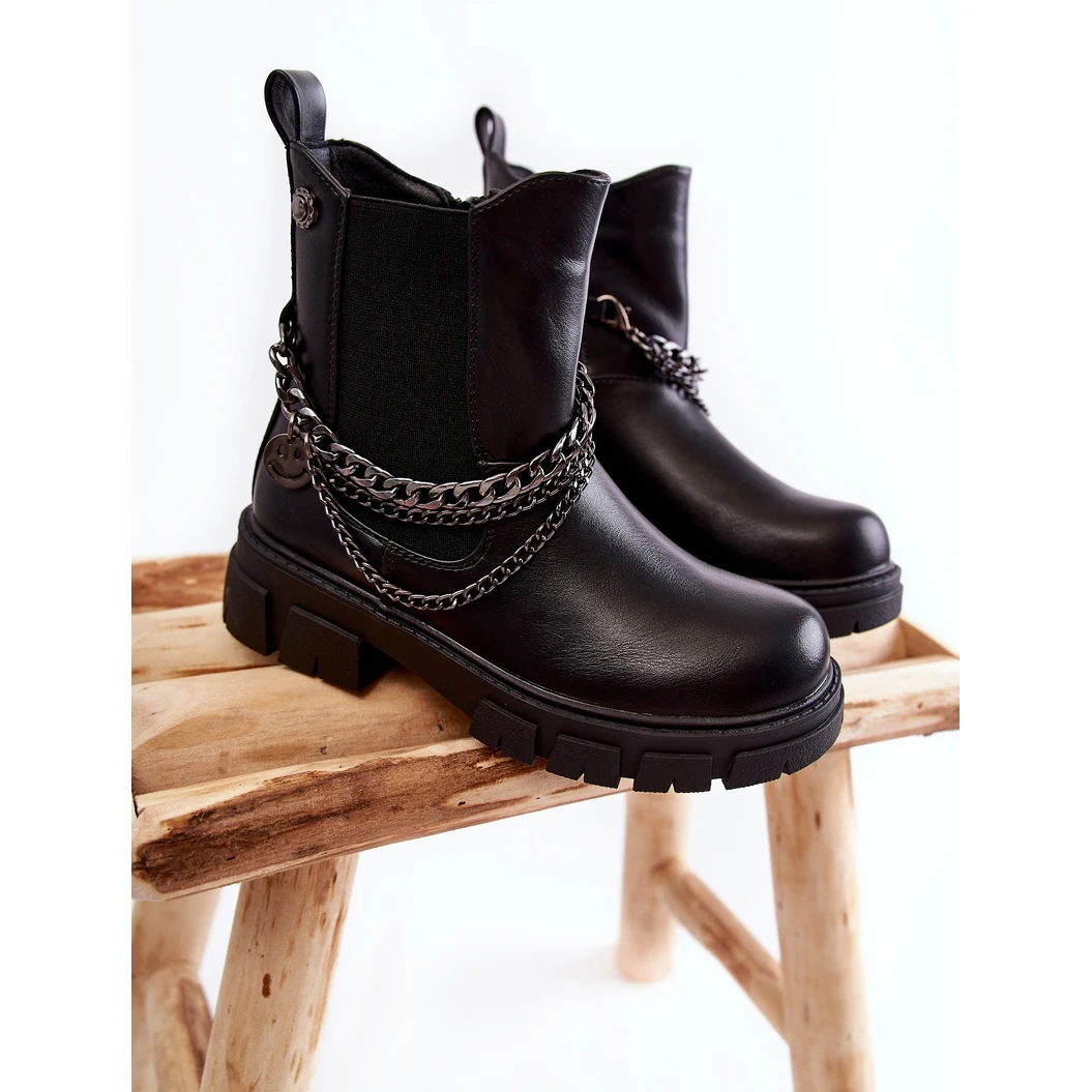Vinceza Bottes En Cuir Isolées Pour Enfants Noir Lise Le Noir – Image 5
