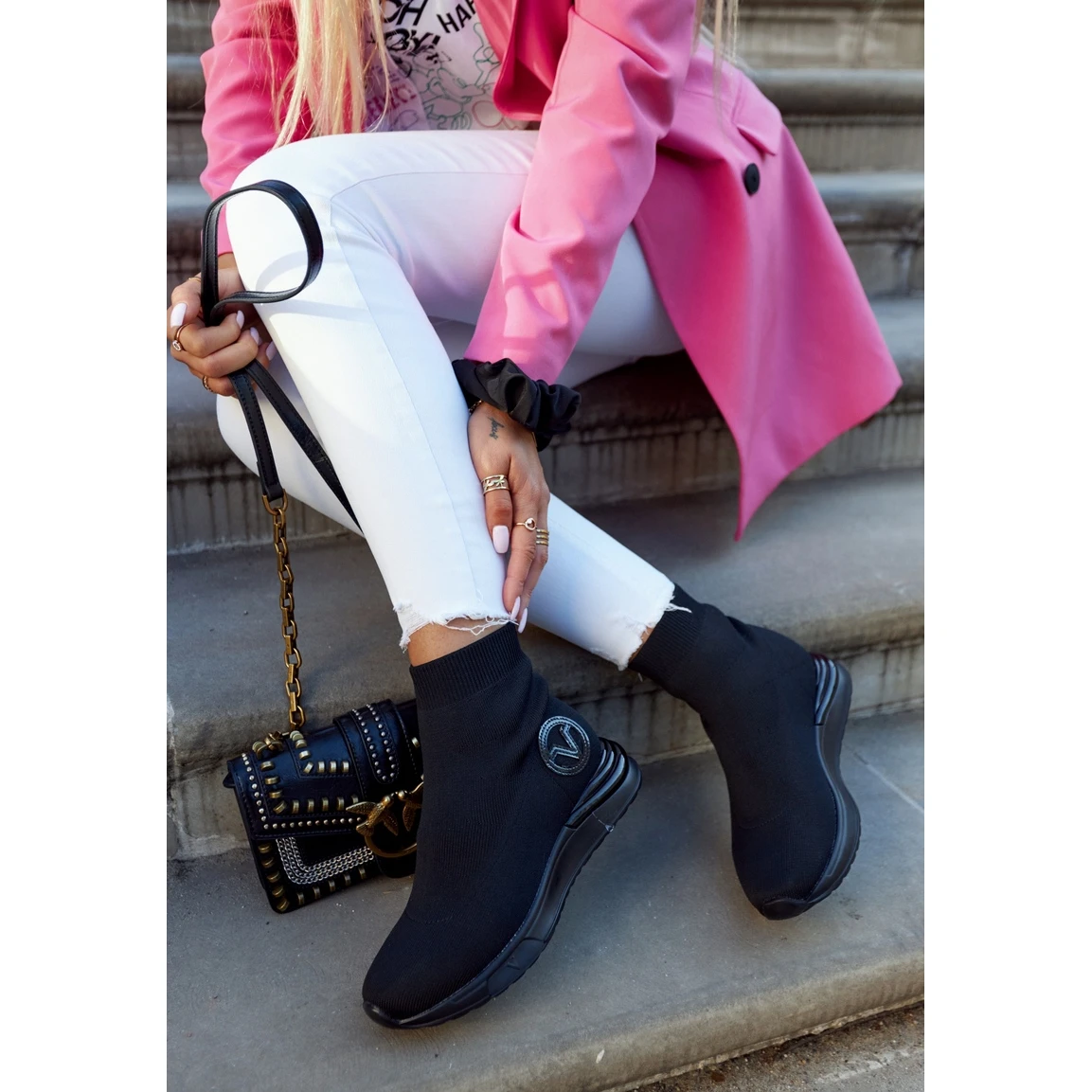 Vinceza Chaussettes De Sport Noires Pour Femmes Runaway Le Noir – Image 4