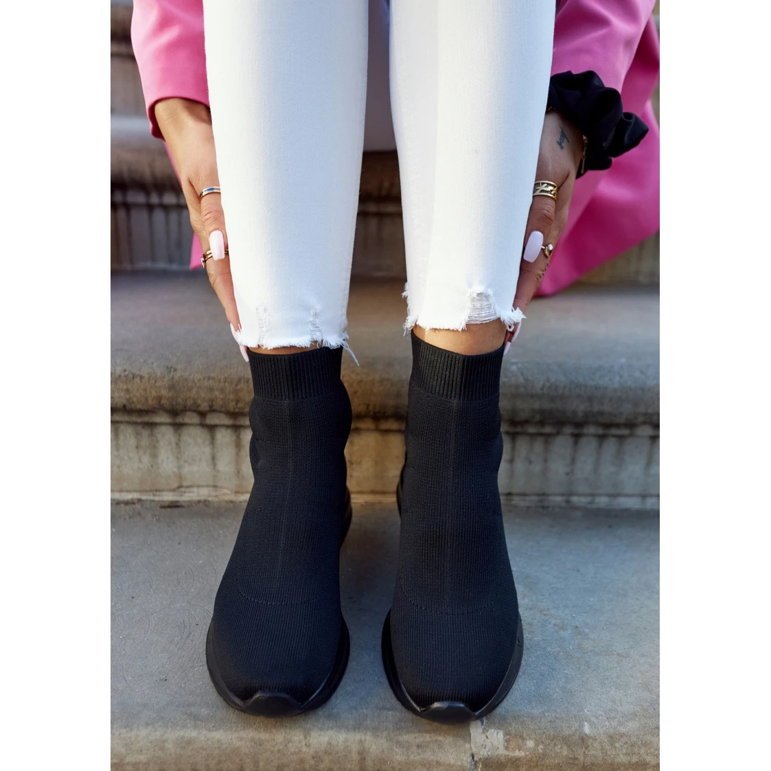 Vinceza Chaussettes De Sport Noires Pour Femmes Runaway Le Noir – Image 5