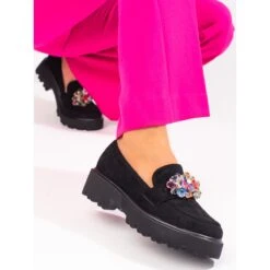 Vinceza Chaussures Pour Femmes Noires Avec Des Cristaux Le Noir