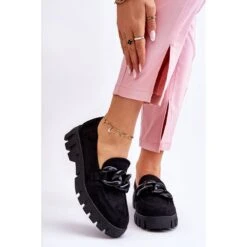 Vinceza Mocassins à Plateforme En Daim Pour Femmes Noir Bennett Le Noir