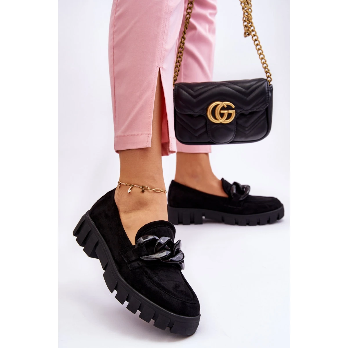 Vinceza Mocassins à Plateforme En Daim Pour Femmes Noir Bennett Le Noir – Image 2