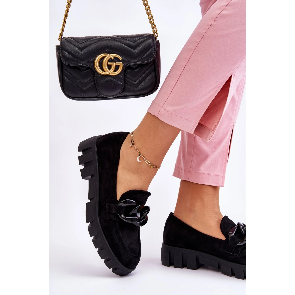 Vinceza Mocassins à Plateforme En Daim Pour Femmes Noir Bennett Le Noir – Image 3