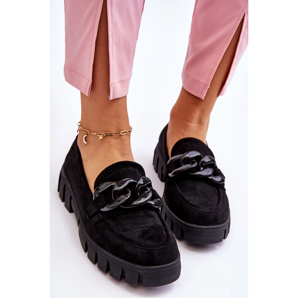 Vinceza Mocassins à Plateforme En Daim Pour Femmes Noir Bennett Le Noir – Image 4