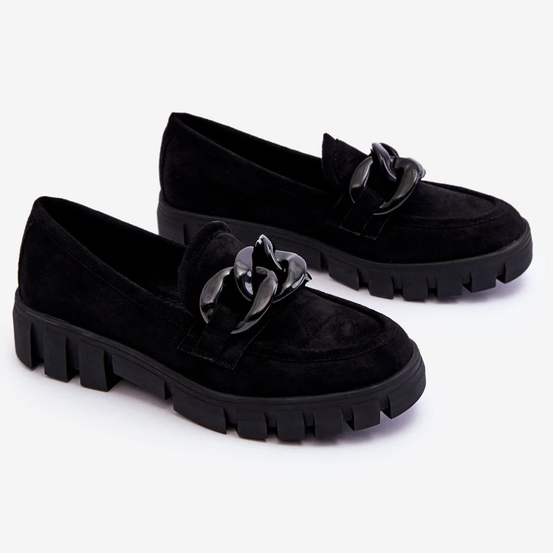 Vinceza Mocassins à Plateforme En Daim Pour Femmes Noir Bennett Le Noir – Image 7