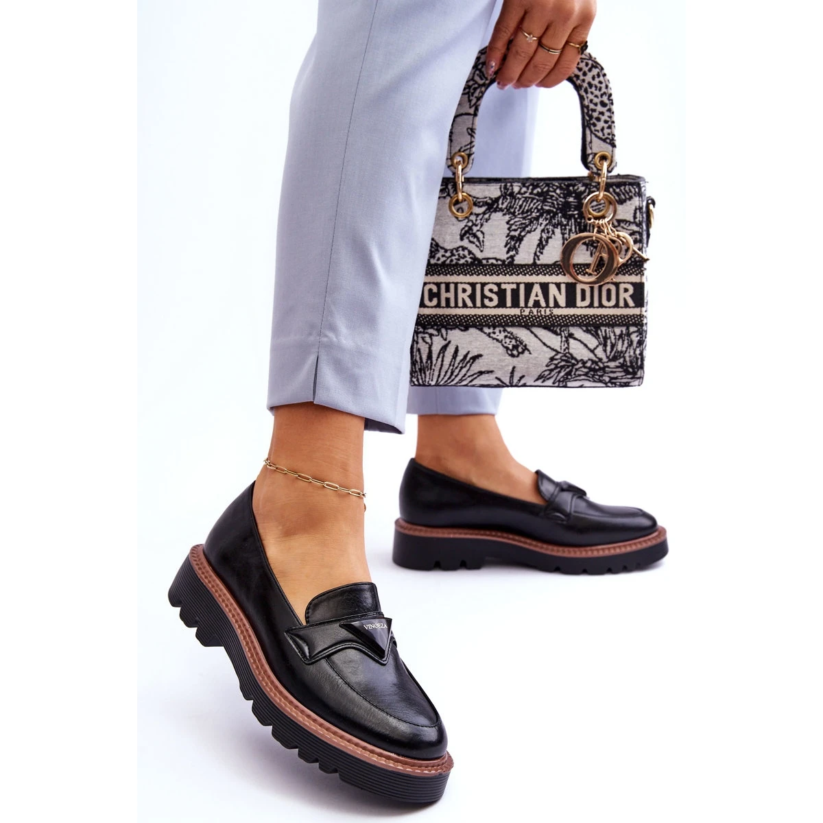 Vinceza Mocassins Femme En Cuir Sur La Plateforme Avec Décoration Noir Jonett Le Noir – Image 3