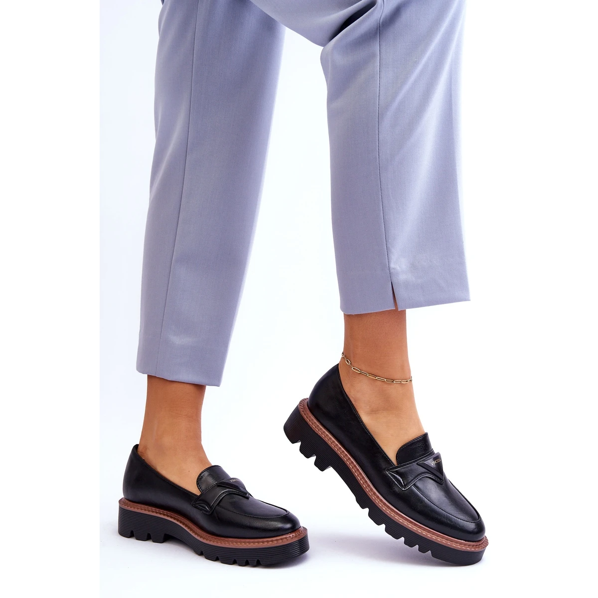 Vinceza Mocassins Femme En Cuir Sur La Plateforme Avec Décoration Noir Jonett Le Noir – Image 5