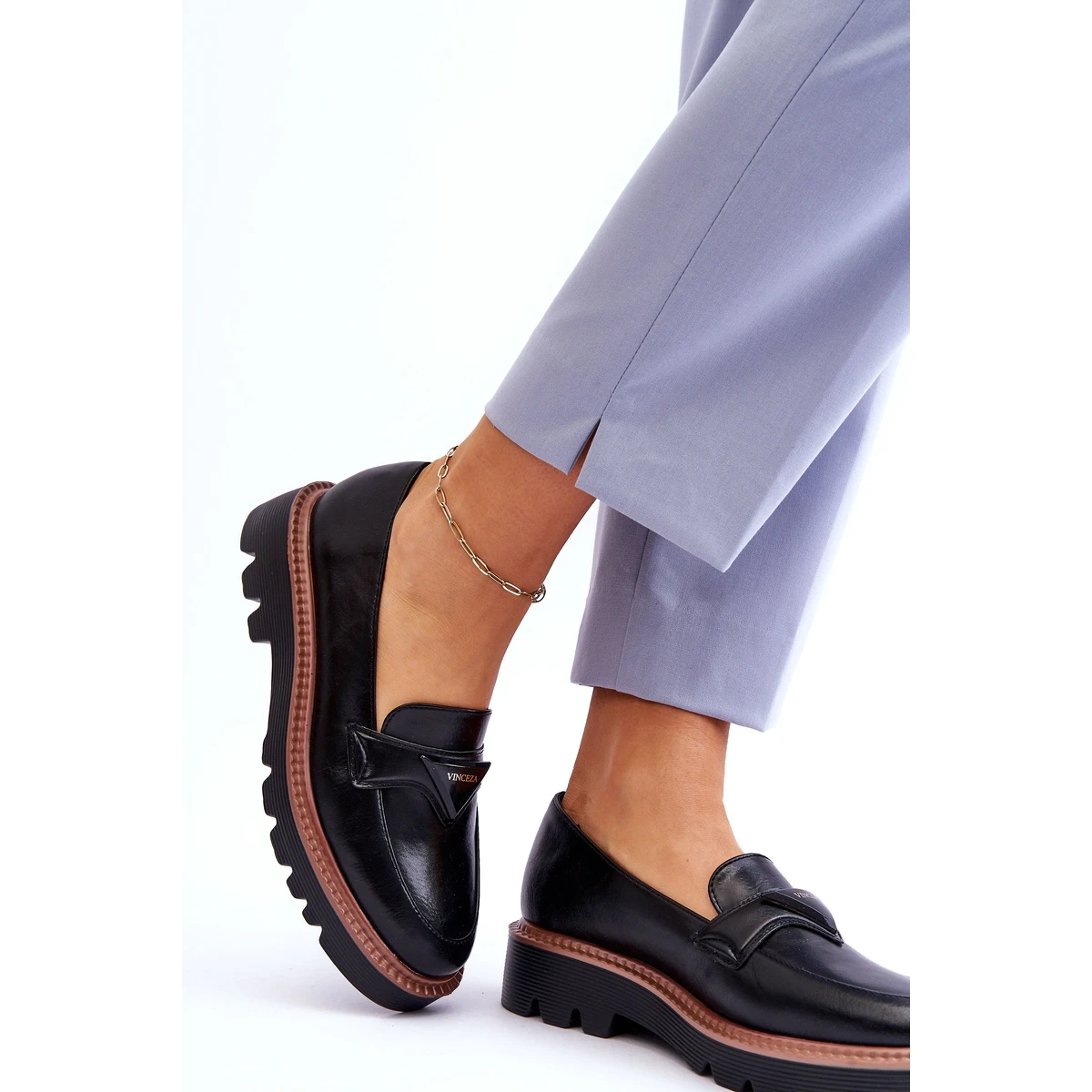 Vinceza Mocassins Femme En Cuir Sur La Plateforme Avec Décoration Noir Jonett Le Noir – Image 6