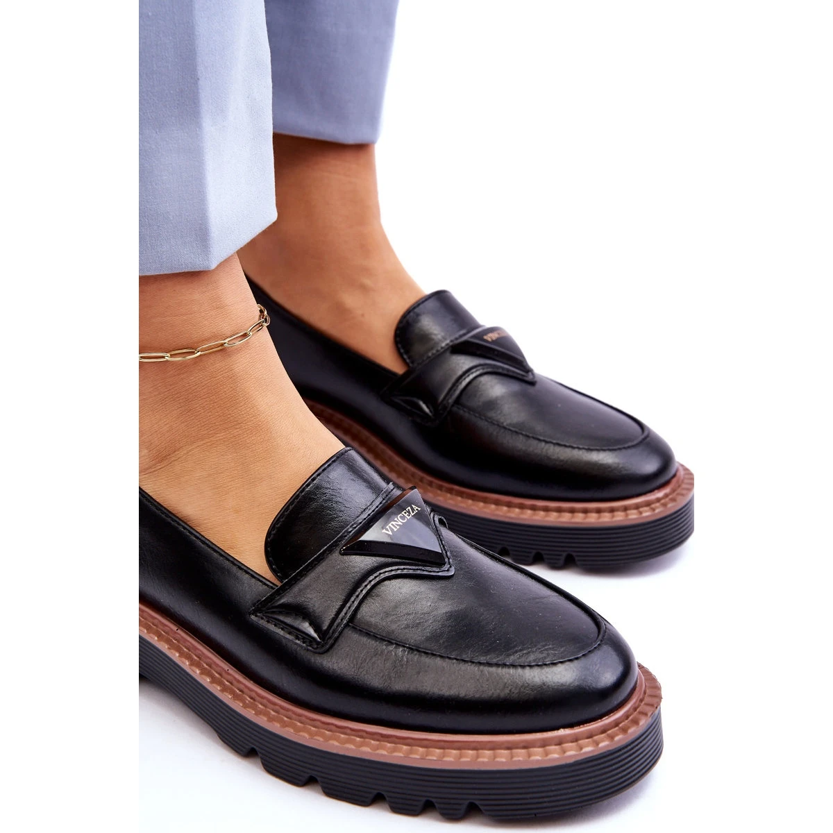 Vinceza Mocassins Femme En Cuir Sur La Plateforme Avec Décoration Noir Jonett Le Noir – Image 7