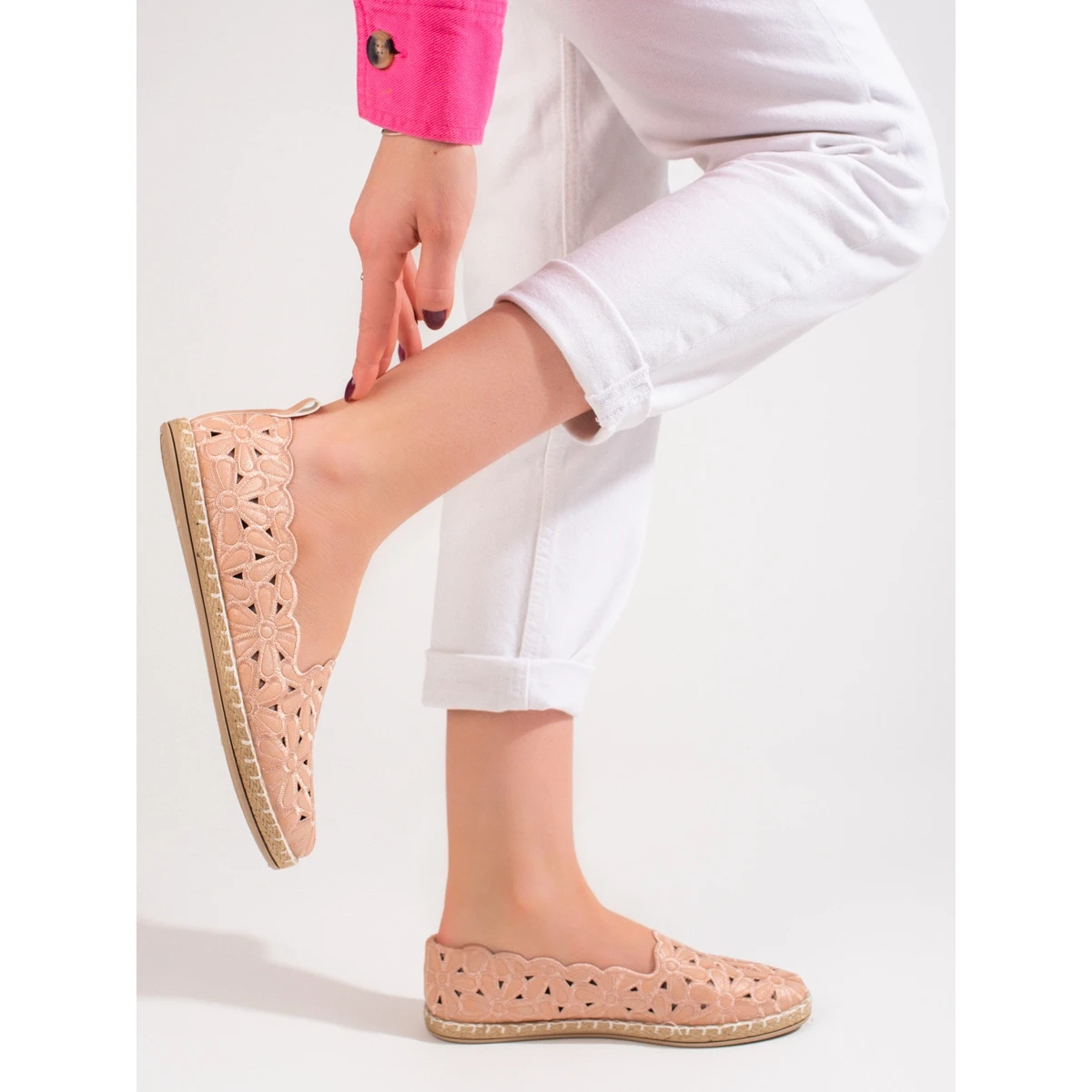 W. Potocki Ballerines Femme Ajourées Potocki Beige