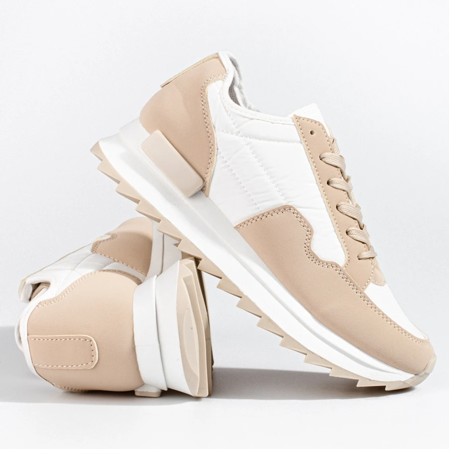 W. Potocki Baskets Femme Sur Semelle épaisse Beige Potocki – Image 4