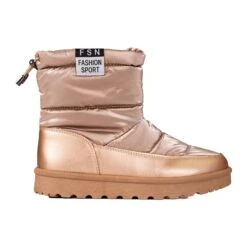 W. Potocki Bottes De Neige Potocki Pour Femmes à Tige Basse, Dorées D'or