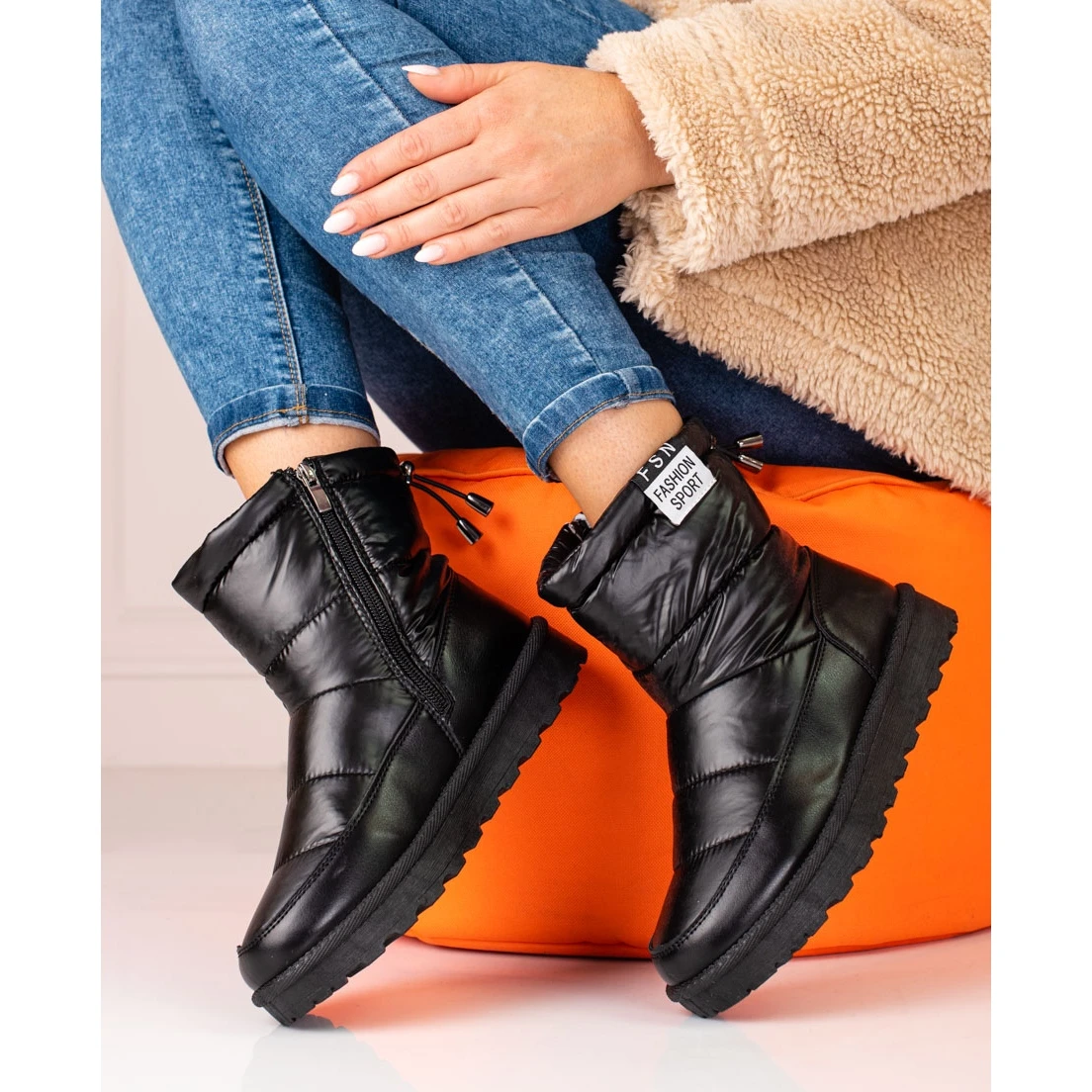 W. Potocki Bottes De Neige Pour Femmes Potocki Avec Une Tige Basse Noir Le Noir