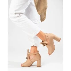 W. Potocki Bottes En Daim Pour Femmes De Printemps Sur Le Poteau Potocki Beige