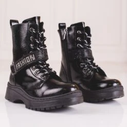 W. Potocki Bottes Fille Potocki Avec Cristaux Le Noir