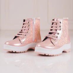 W. Potocki Bottines Fille à Paillettes Potocki Rose