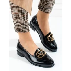 W. Potocki Chaussures Femme En Cuir Verni Noir Potocki Le Noir