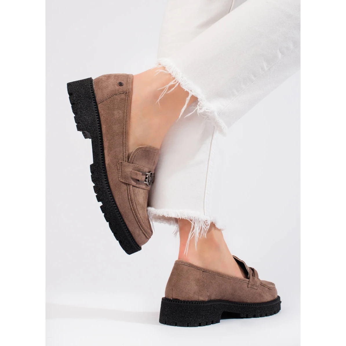 W. Potocki Mocassins Daim Femme Potocki Beige Foncé – Image 2